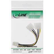 Câble adaptateur secteur InLine - 2x 5,25" mâle / 8 broches PCI-Express mâle - 0,15 m