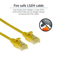 ACT Yellow 1 meter LSZH U/UTP CAT6 datacenter slimline patch cable snagless with RJ45 connectors - 1 m - Cat6 - U/UTP (UTP) - RJ-45 - RJ-45 - Yellow