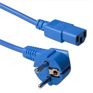 ACT Powercord mains connector CEE 7/7 male (angled) - C13 blue 3 m - 3 m - C13 coupler - 230 V