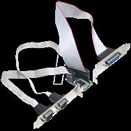 Delock MiniPCIe E/S PCIe pleine taille 2 x série RS-232 1 x parallèle