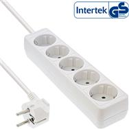 Bloc multiprises InLine - 5 prises avec terre CEE 7/3 - blanc - 1,5 m