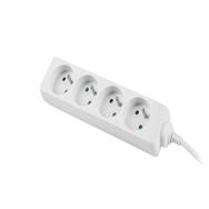 Lanberg PS0-04E-0150-W - 1.5 m - 4 AC outlet(s) - Indoor - Type E - White - 10 A