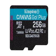 Kingston 256GB microSDXC Canvas Go Plus Gen4 200R A2 U3 Einzelpaket ohne ADP, 25... - KINGSTON 256GB - microSDXC
