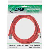 Câble patch en ligne S/FTP PiMF Cat.6A sans halogène 500 MHz rouge 0,5 m