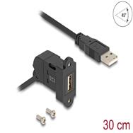 Câble d'extension USB Delock - USB (M) droit vers USB (F) coudé, montable sur panneau