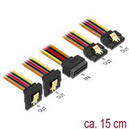 Répartiteur d'alimentation Delock - Alimentation SATA (P) verrouillée sur clip métallique d'alimentation SATA (R)