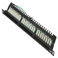 Panneau de brassage noir 24 ports CAT6 UTP 0,5U Extralink