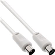 Câble d'antenne en ligne 2x blindé ultra faible perte >75 dB blanc 3 m