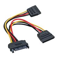 Câble d'alimentation InLine SATA Y SATA femelle / 2x SATA mâle 0,15 m