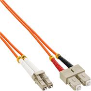 Câble fibre optique duplex en ligne LC/SC 50/125 µm OM2 5 m