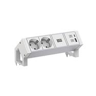 Bachmann DESK2 ALU Blanc 2xCEE7/3 1xUSB AC