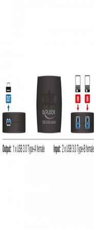 Delock 87723 - 5000 Gbit/s - Noir - Plastique - 69 mm - 95 mm - 26 mm