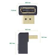 Adaptateur DisplayPort InLine - DisplayPort mâle/femelle coudé vers le bas