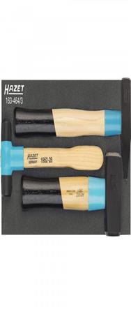 HAZET 163-464/3 Jeu de marteaux à bois bleus
