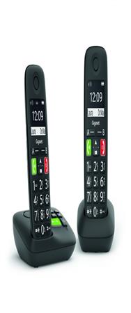Gigaset E290A Duo Téléphone DECT 150 enregistrements Noir
