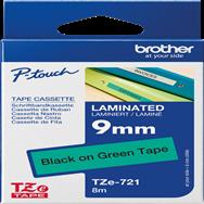 Brother TZe-721 - Noir sur vert