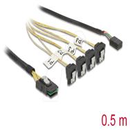 Câble SATA/SAS Delock - Mini SAS (SFF-8087) vers SATA, alimentation interne 8 broches
