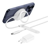Belkin UltraCharge 25W Qi2 Pad w Kickstand White - Cable