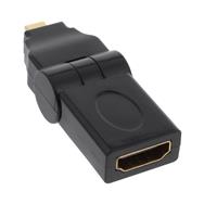 Adaptateur HDMI en ligne type A femelle / D mâle type pivotant