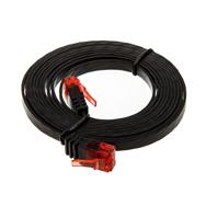 Câble patch plat ultra-fin InLine U/UTP Cat.6 Gigabit compatible noir 2 m