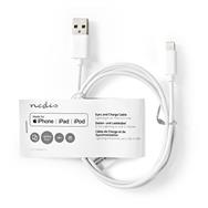Nedis CCGT39300WT10 - White - USB A - Lightning - 1 m - Male - Male