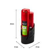 Batterie Green Cell pour Milwaukee M12 de remplacement B3
