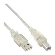 Câble USB 2.0 InLine Type A mâle / B mâle - transparent - 2 m