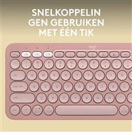 Logitech Pebble Keys 2 K380s - Mini - Wireless - RF Wireless + Bluetooth - Scissor key switch - AZERTY - Pink