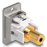 Prise jack 3,5 mm à 4 broches pour montage sur panneau Delock, plaquée or argent
