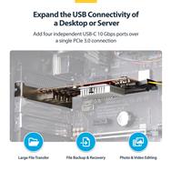 STARTECH 4-PORT USB TYPE-C PCIE CARD USB-C 10GB