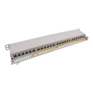 Panneau de brassage en ligne 19" Cat.6A 24 ports 0,5U gris clair RAL7035