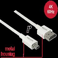 Delock Slim Haute Qualité - HDMI avec câble Ethernet
