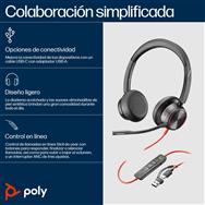 Poly Blackwire 8225 Microsoft Teams Certified USB-C Headset - Wired - Office/Call center - 185 g - Headset - Black