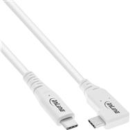 Câble USB-C coudé InLine USB4 PD 240 W 1,5 m Blanc