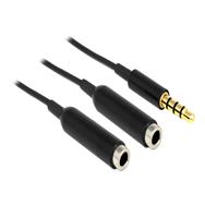 Répartiteur audio Delock - Mini-jack femelle 4 pôles vers mini-jack mâle 4 pôles