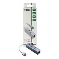 Inter-Tech Argus IT-310-S - Hub - 3 x USB 3.0 SuperSpeed + 1 x 10/100/1000