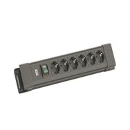 Bachmann CONNECTUS 6xCEE7/3 1xSchalter 2.0m CEE7/7 Schwarz