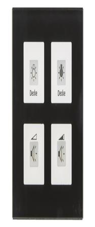 Bouton en verre MDT Plus 4 voies noir BE-GT04S.01
