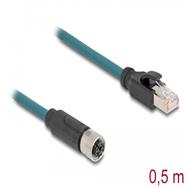 Câble réseau Delock - 8 broches M12 (F) vers RJ-45 (M)