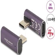 Adaptateur USB Delock - USB-C 24 broches (M) coudé gauche/droite vers USB-C 24 broches (F)