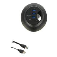 Hub de bureau Delock 3 ports USB 3.0 + lecteur de carte SD 2 emplacements
