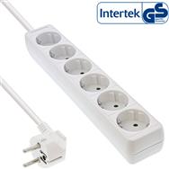 Bloc multiprises InLine - 6 prises avec terre CEE 7/3 - blanc - 5 m