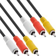 Câble AV en ligne 3x RCA mâle / mâle 1,5 m