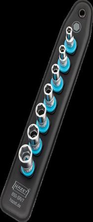 HAZET 850-SR/7 Rail à douilles à six casseroles creux extérieur, 8 pièces, 1/4"