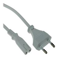 ACT Powercord Euro male - C7 female white 1.5 m - 1.5 m - CEE7/16 - C7 coupler - 250 V - 2.5 A