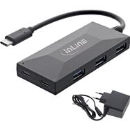 Hub USB 3.2 Gen.1 InLine - USB-C vers 2 ports USB-C et 3 ports USB-A - avec bloc d'alimentation