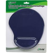 Tapis de souris InLine avec repose-poignet en gel bleu