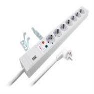 Bachmann 19" 1.2HE Steckdosenleiste 7 x Schutzkontakt mit UESS PVC grau - Power Strip - 2 m