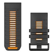 Bracelet Garmin QuickFit en silicone graphite/orange étincelle