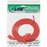 Câble patch plat ultra-fin InLine U/UTP Cat.6 Gigabit prêt rouge 3 m